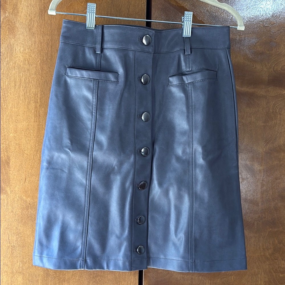 Women's Blue Button-Front Skirt